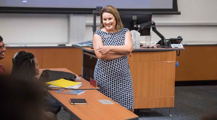 Health specialities professor lecturing students