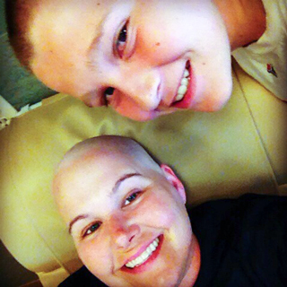 Jennifer undergoing chemotherapy treatment for breast cancer.
